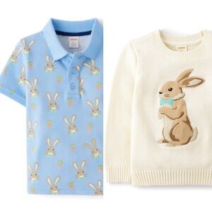 Boys Easter Gymboree Garden Party set polo and embroidered sweater 6